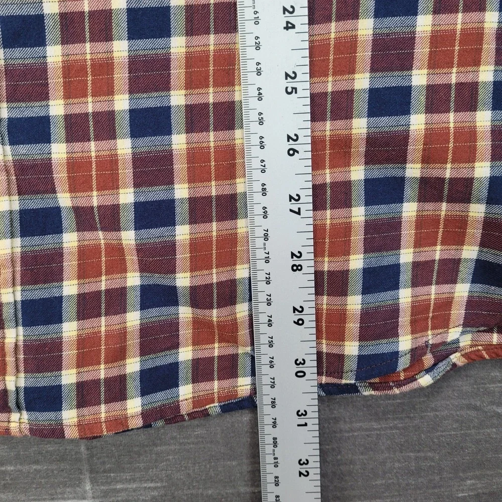 Levis Mens XXL Western Plaid‎ Long Sleeve Snap Button Shirt Red Blue New